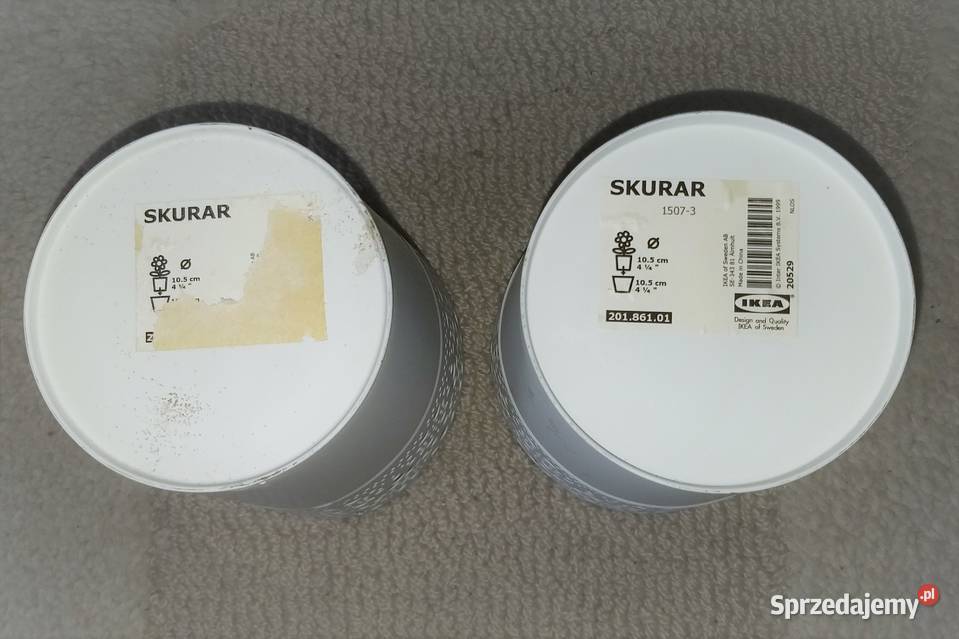Białe osłonki na doniczki Skurar Ikea Warszawa