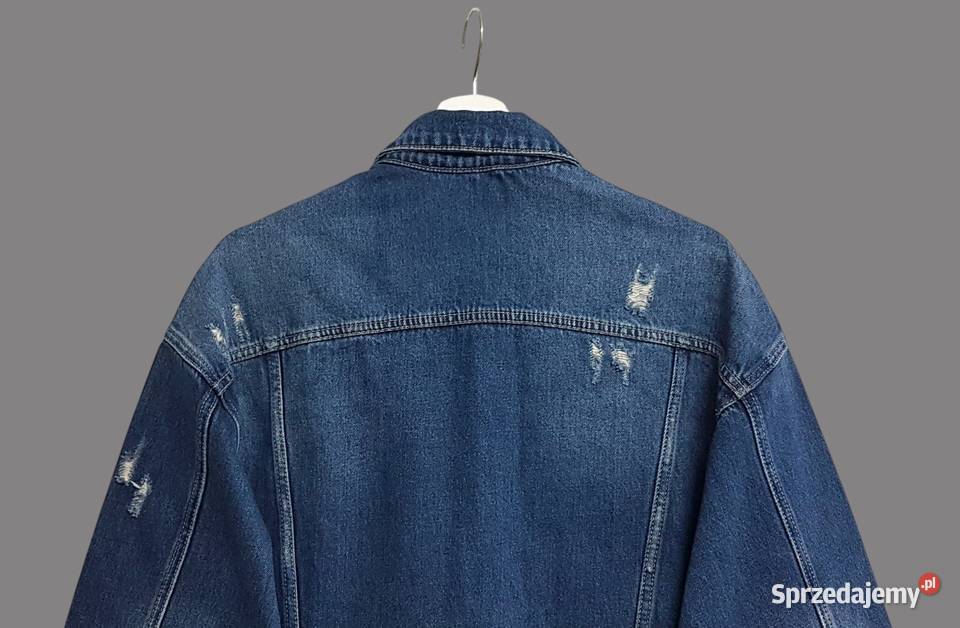 Damska długa kurtka jeansowa katana granatowa Kurtki i płaszcze Chrzanów sprzedam