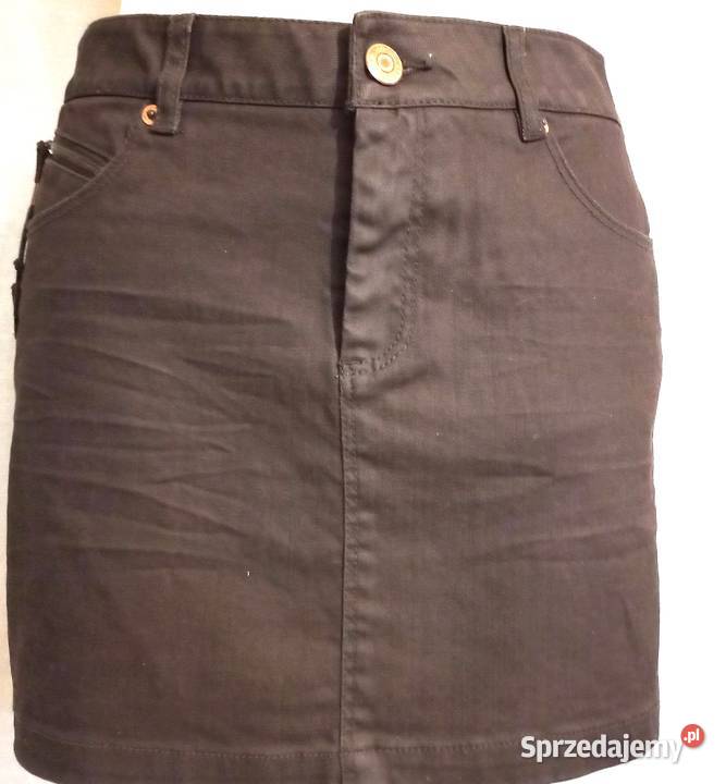 Spódnica brązowa MINI Jeans Woskowany r 36 podlaskie