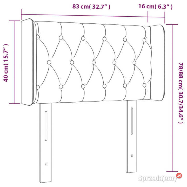 Zagłówek do łóżka z LED ciemnozielony 83x16x7888 Warszawa