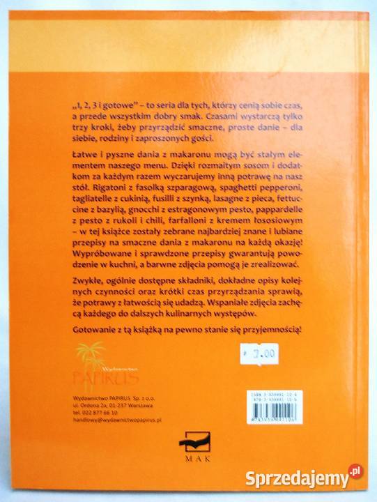 Makarony 123 i gotowe Wyd Papirus przepisy Lublin