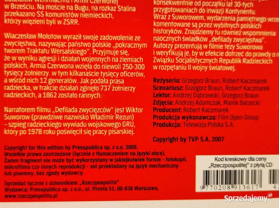 Defilada zwycięzców film dvd Na podstawie świętokrzyskie Kielce