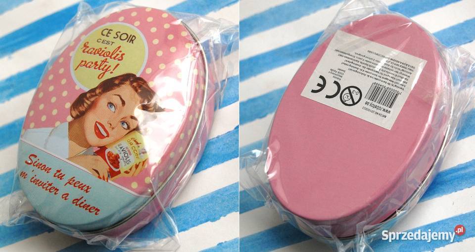 Mała owalna puszka pin up girl housewife retro Lublin