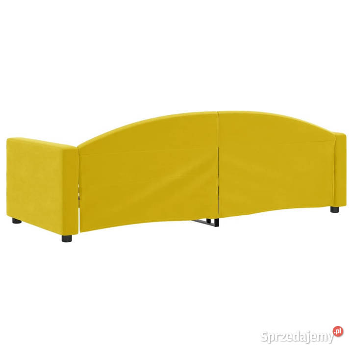Sofa z funkcją spania żółta obita aksamitem 75cm Warszawa sprzedam