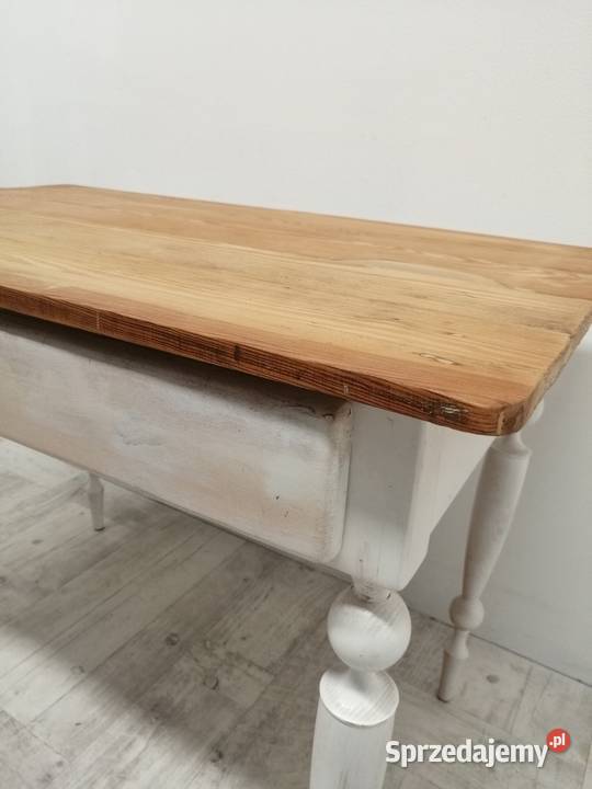 stół wiejski drewniany wintage sosnowy blat Radomsko