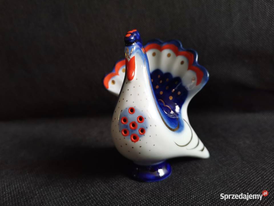 Stara figurka solniczka Ptak Indyk porcelana Katowice