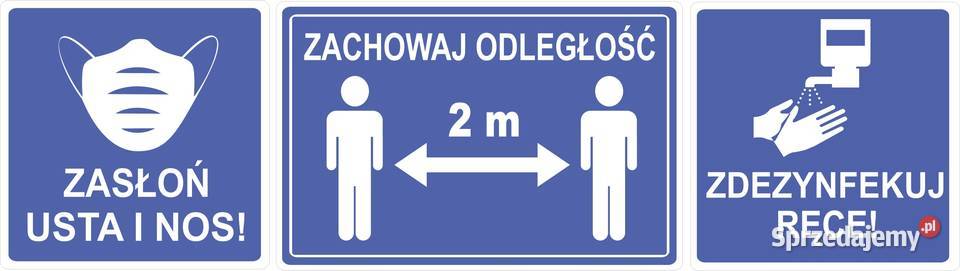 Zestaw naklejek zasłoń usta dezynfekcja Biuro małopolskie