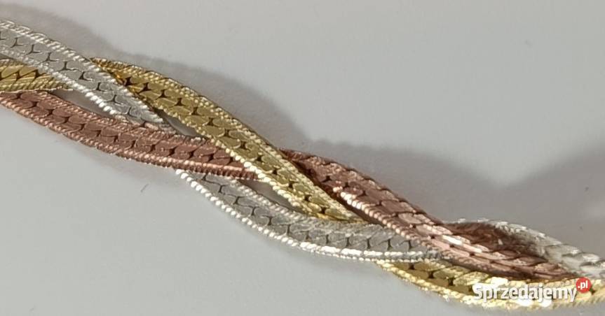 Łańcuszek z bransoletką Płaska pleciona taśma