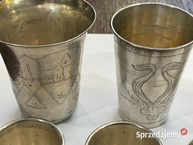 Zestaw 10 srebrnych kubków kidduszowych Rosja Kraków