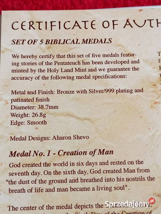 Izrael Święta Ziemia Medale 5 UNC Siedlce