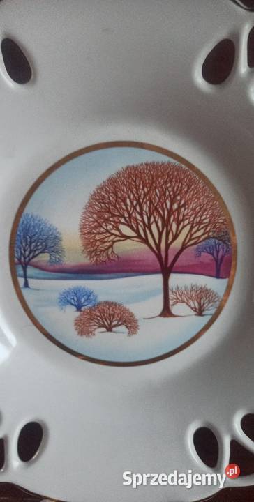 Patera ażurowa Zimowy krajobraz Syg Korosteń Gdańsk