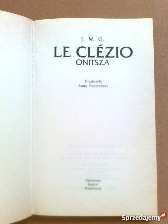 Le Clezio Onitsza Warszawa sprzedam