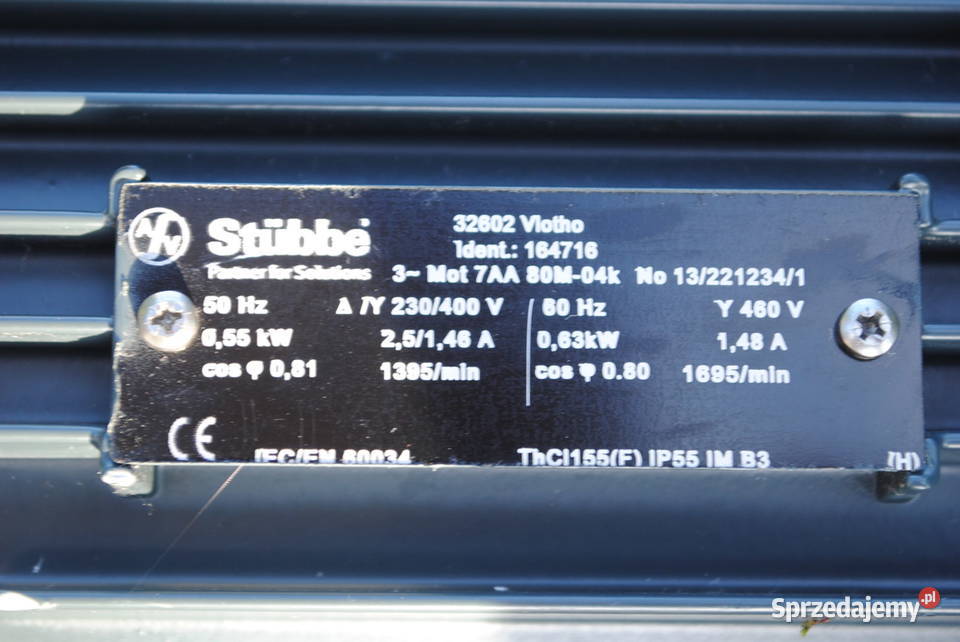 Silnik elektryczny 055kw 0 do 1395obrmin Pozostałe Kargowa