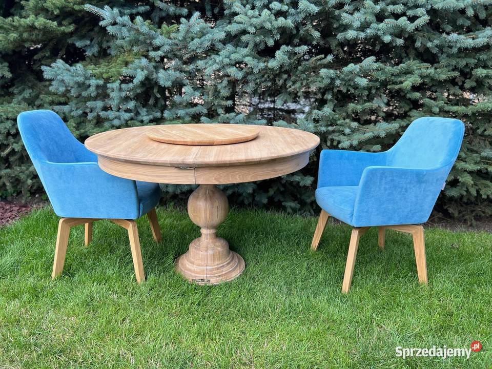 Stół dębowy okrągły rozkładany warmińsko-mazurskie Kętrzyn sprzedam