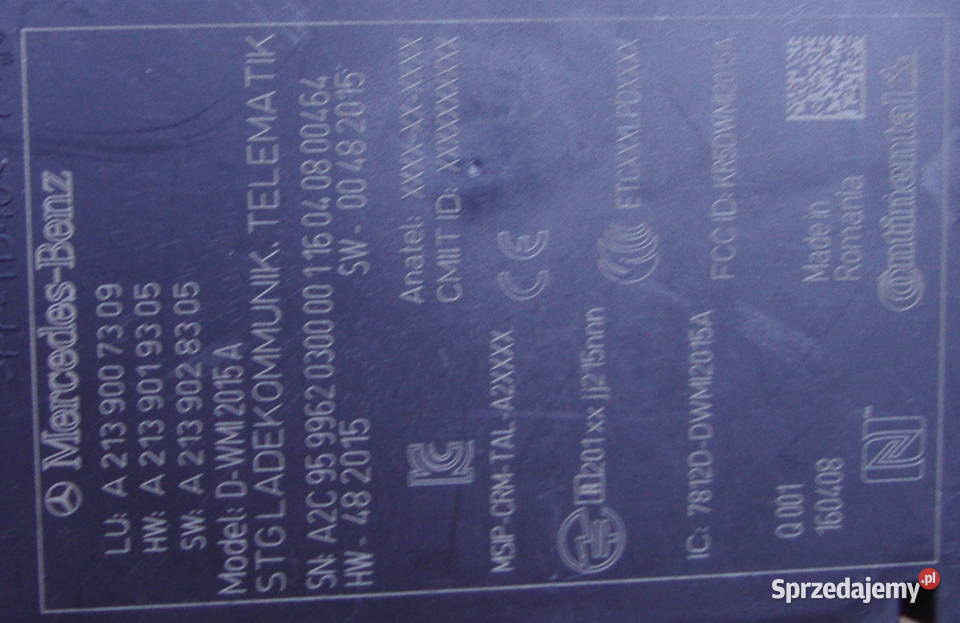 MERCEDES E300 MODUŁ TELEMATIK A2139007309 śląskie