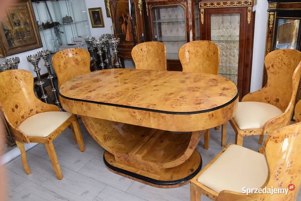 Polski Stół Art Deco 6 Krzeseł Krzesło Stolik Kraków