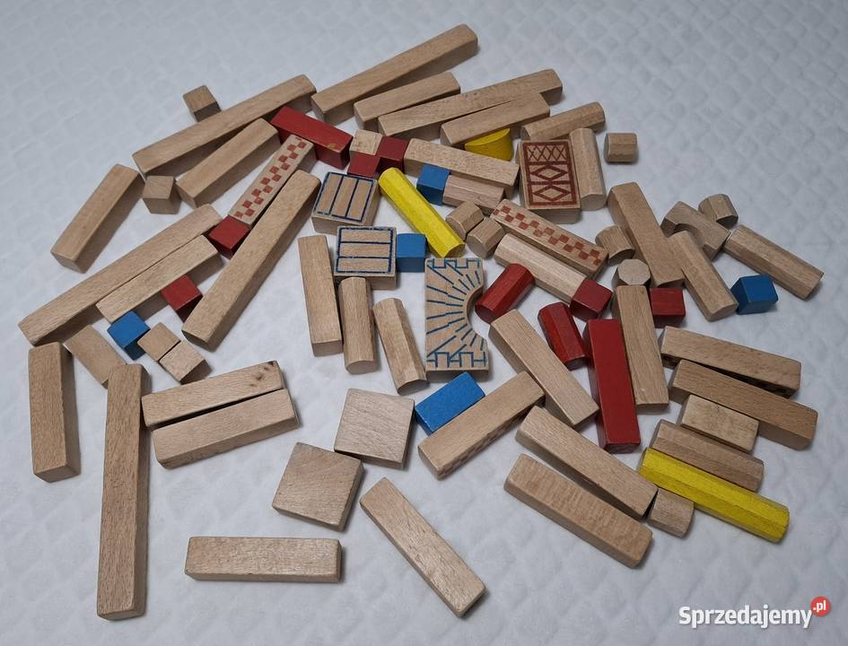 Zestaw klocków konstrukcyjnych drewnianych 76 Czeladź sprzedam