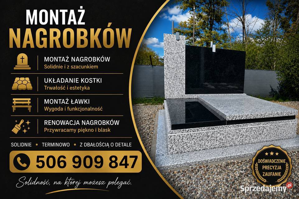 Montaż nagrobków układanie kostki na około Radzyń Podlaski