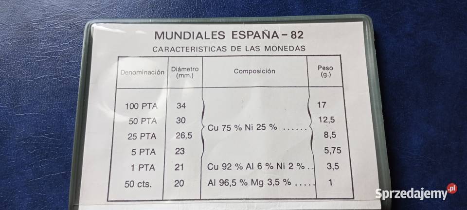 Stare monety 1980 Hiszpania set Mundial 1982 2