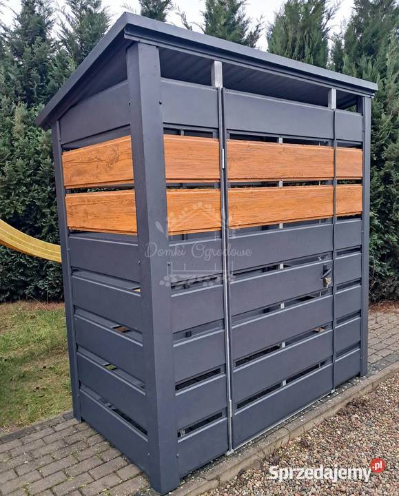 Wiata śmietnikowa 16x08m Antracyt Schowek
