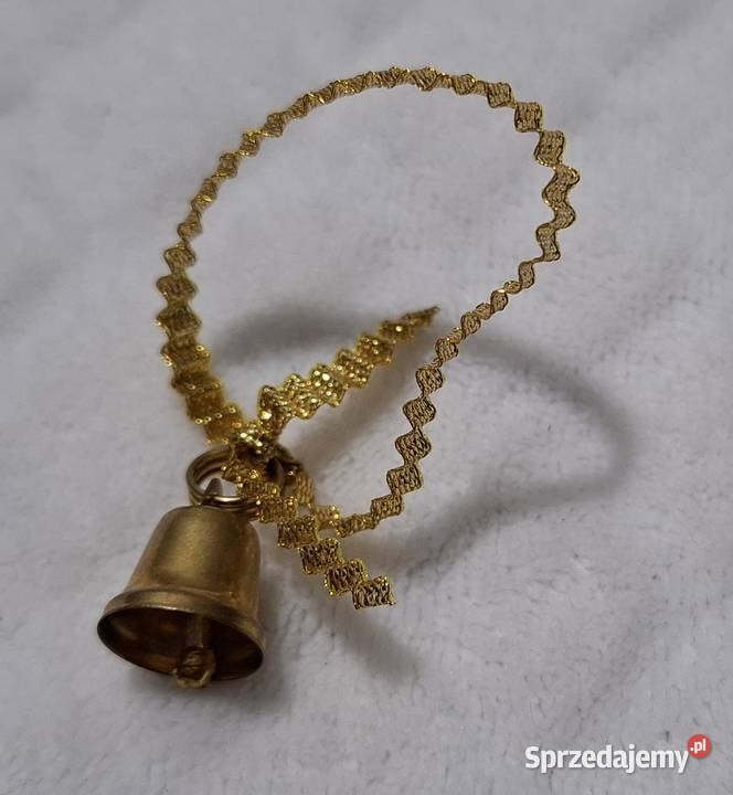 Mini dzwoneczek ozdobny złoty dzwonek na złotej Czeladź