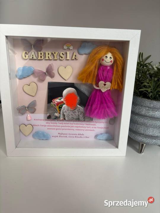 Personalizacowana Ramka 3D z lalą i zdjęciem Poręba