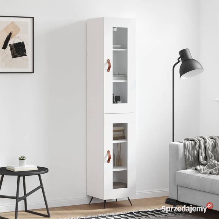 Wysoka szafka biała 345x34x180 materiał Warszawa sprzedam