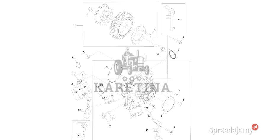 John Deere 9470RX Pompa wodna DZ106318 Silnik wielkopolskie Jastrzębniki