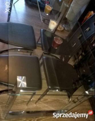 SZKLANY STÓŁ 4 6 KRZESEŁ wielkopolskie Poznań sprzedam