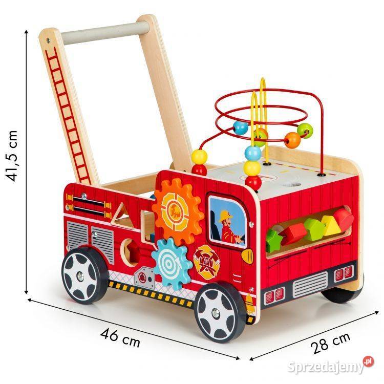 Drewniany pchacz edukacyjny z klockami dzieci Bielsk Podlaski