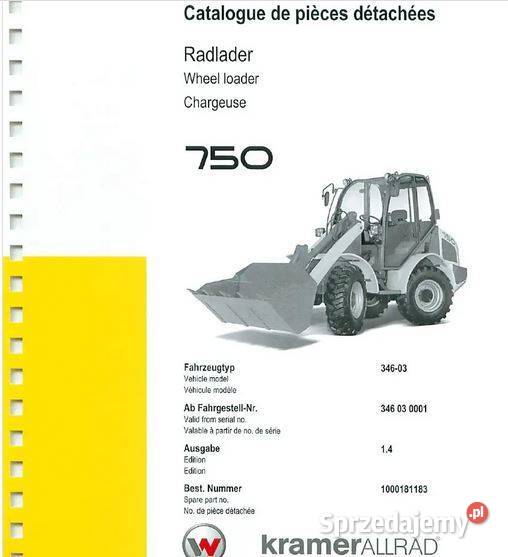 Kramer 750 katalog części zamiennych Poradniki, albumy i reportaże Kielce sprzedam