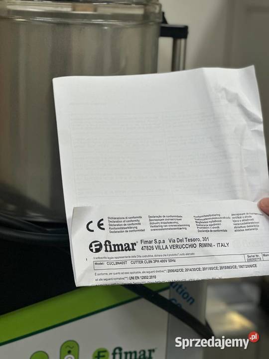 Cutter gastronomiczny Fimar CL8N Pozostałe