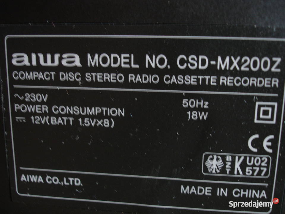 Radiomagnetofon z CD AIWA CSDMX200 Radioodtwarzacze Zielona Góra sprzedam
