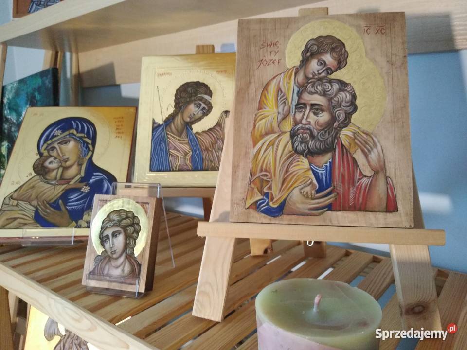 Ikona pisana na desce Archanioł Gabriel Malarstwo Szczecin