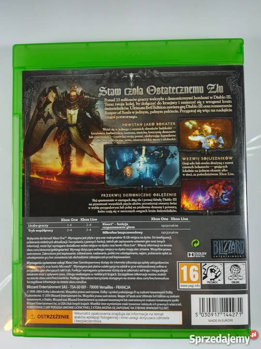 Gra XBOX ONE DIABLO 3 PLUS Lombard Wyzwolenia 15 Nowa Sól sprzedam