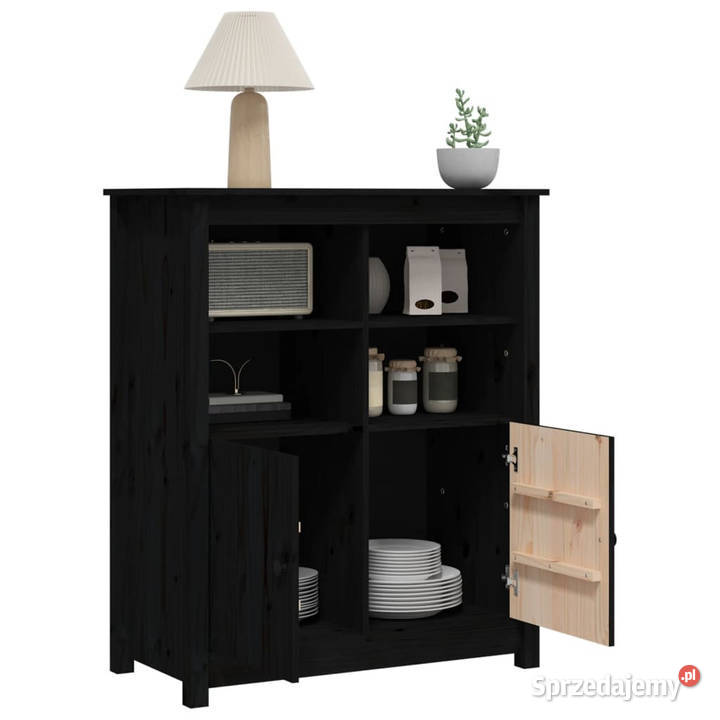 Szafka czarna 83x415x100 lite drewno sosnowe Warszawa
