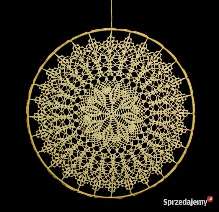 Zawieszka ozdoba na okno szydełkowa 40 Z232 ecru opolskie Kluczbork