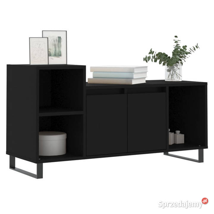 Szafka pod TV czarna 100x35x55 materiał Warszawa