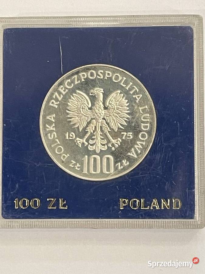 Srebrna moneta 100 1975 Ignacy Jan Paderewski Numizmatyka małopolskie Kraków