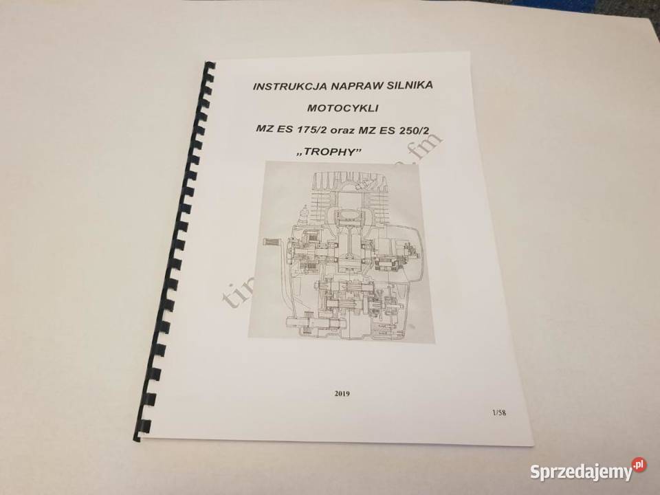 Instrukcja napraw silnika motocykli MZ ES1752 Pozostałe Części motocyklowe sprzedam