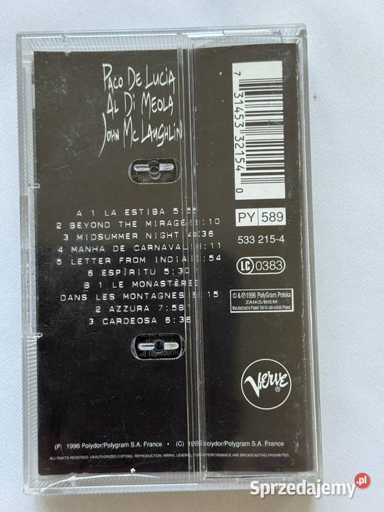 The guitar trioPaco de LuciaAl di MeolaJohn Mc Lublin sprzedam