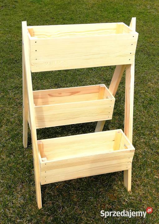 Drewniany kwietnik stojak na kwiaty ozdoba Radków