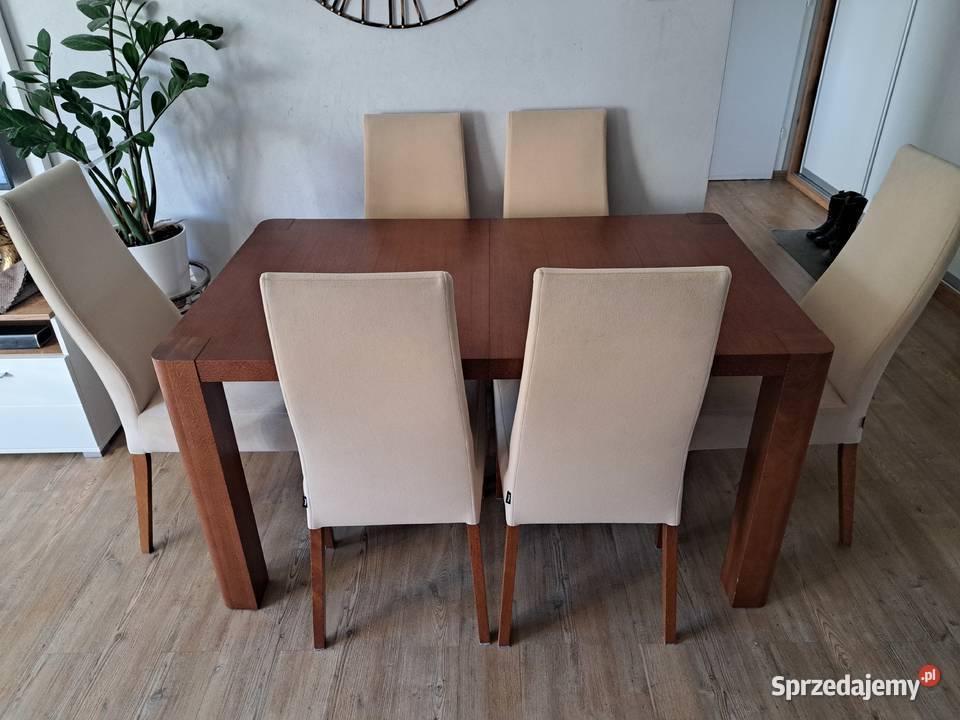 Solidny stół drewniany Paged 6 krzeseł Gdańsk