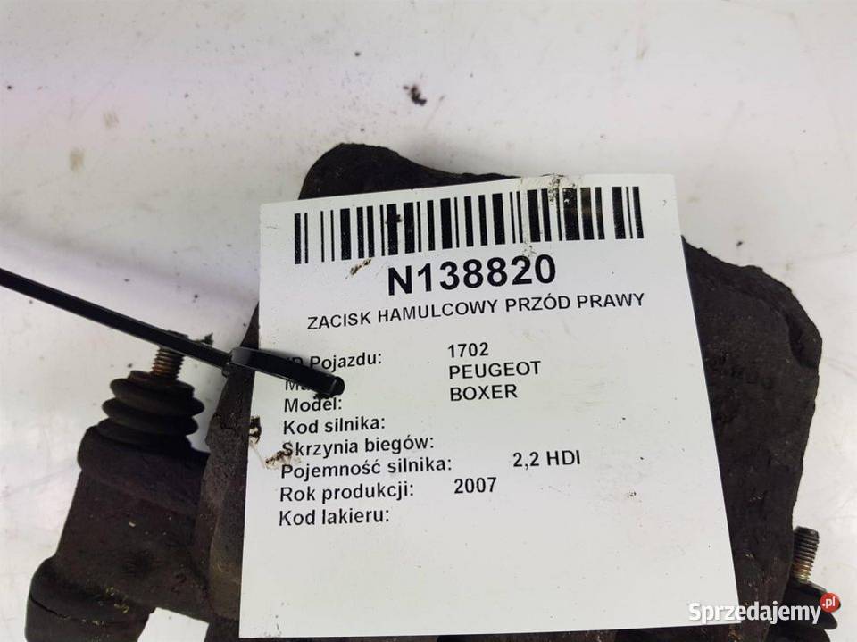ZACISK HAMULCOWY PRZÓD PRAWY BOXER osobowe Lipno