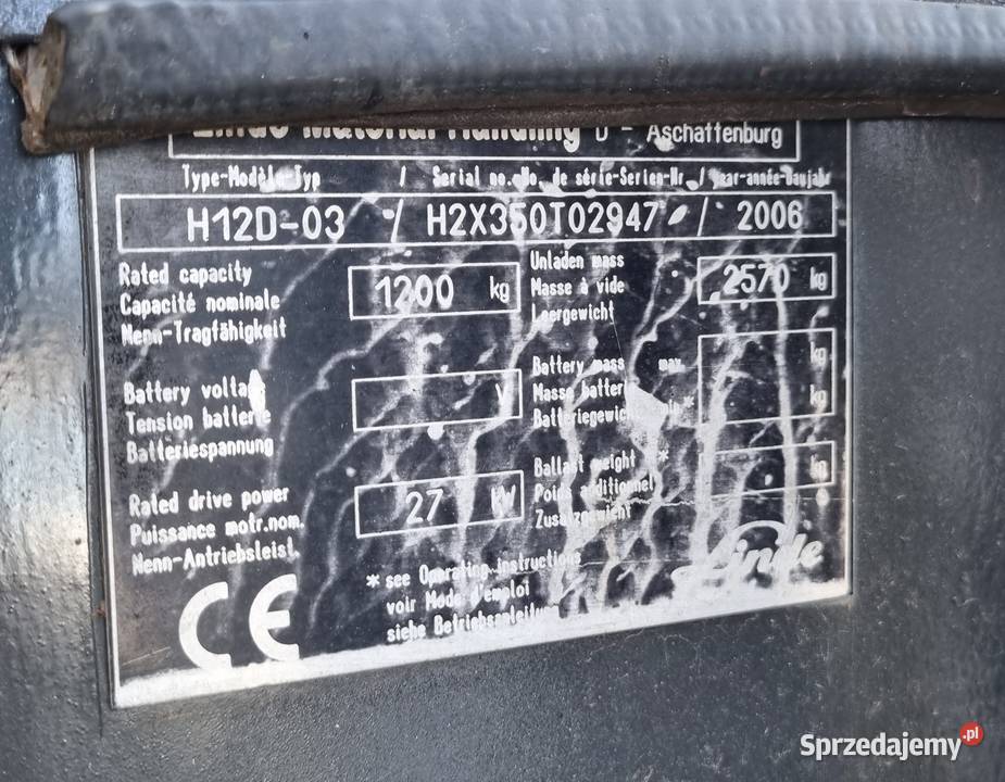 Wózek widłowy Linde H12D Wolny skok Diesel Motoryzacja Suchedniów