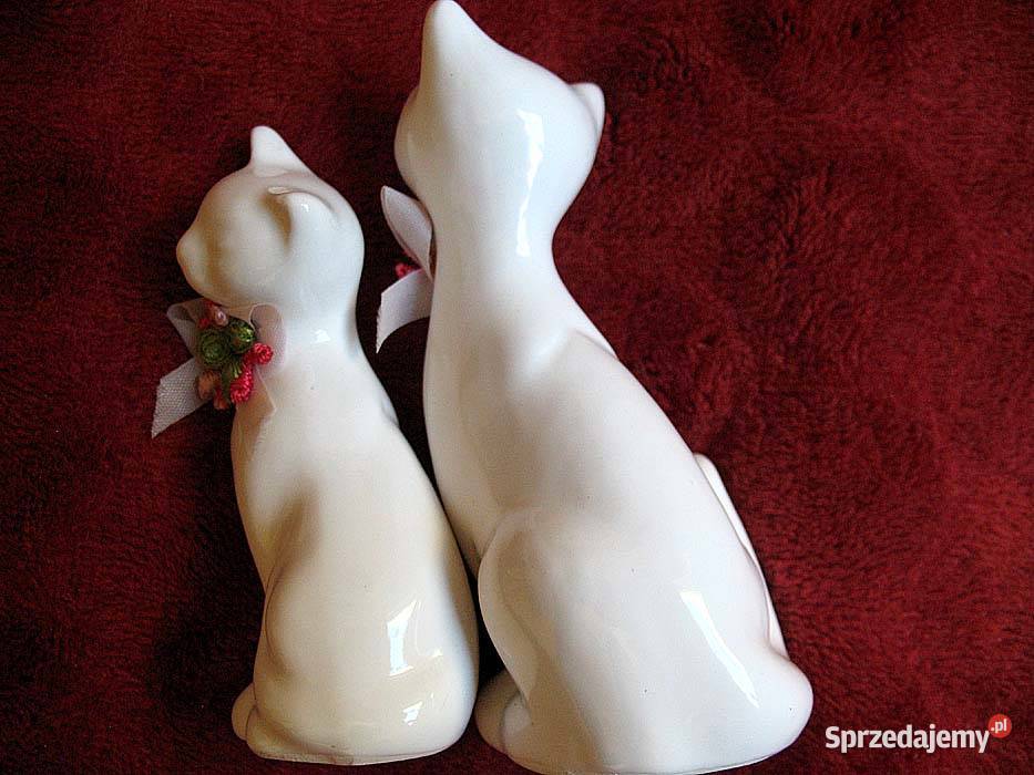 Kot Dwa małe kotki z porcelany Figurka 10 x 5 x Siedlce