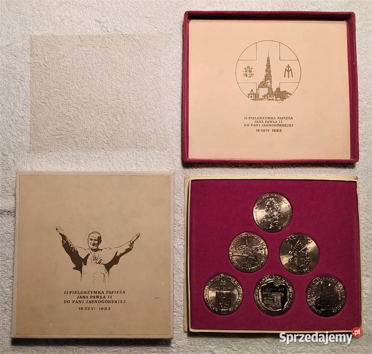 Złocone medale z II PIELGRZYMKI JP II do Polski Mędłów sprzedam