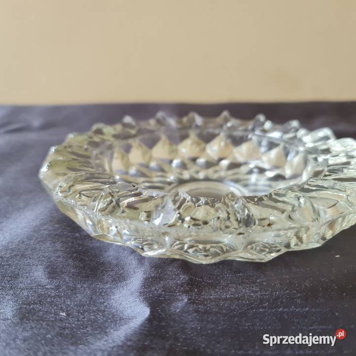 Popielniczka z grubego szkła okres PRLu Warszawa