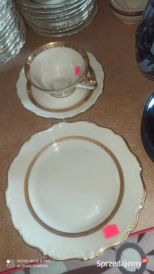 Filiżanka z talerzykiem deserowym K P Karskrona Gdańsk