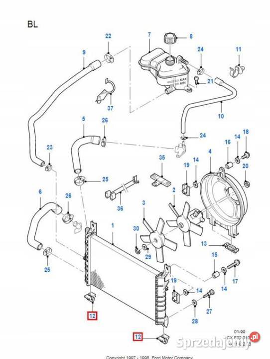 GUMA PODKŁADKA POD CHŁODNICE FORD FIESTA 8996 osobowe
